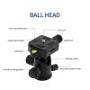 Aluminum Portable Professional Travel Camera Tripod Q666 Monopod Ball Head view 3