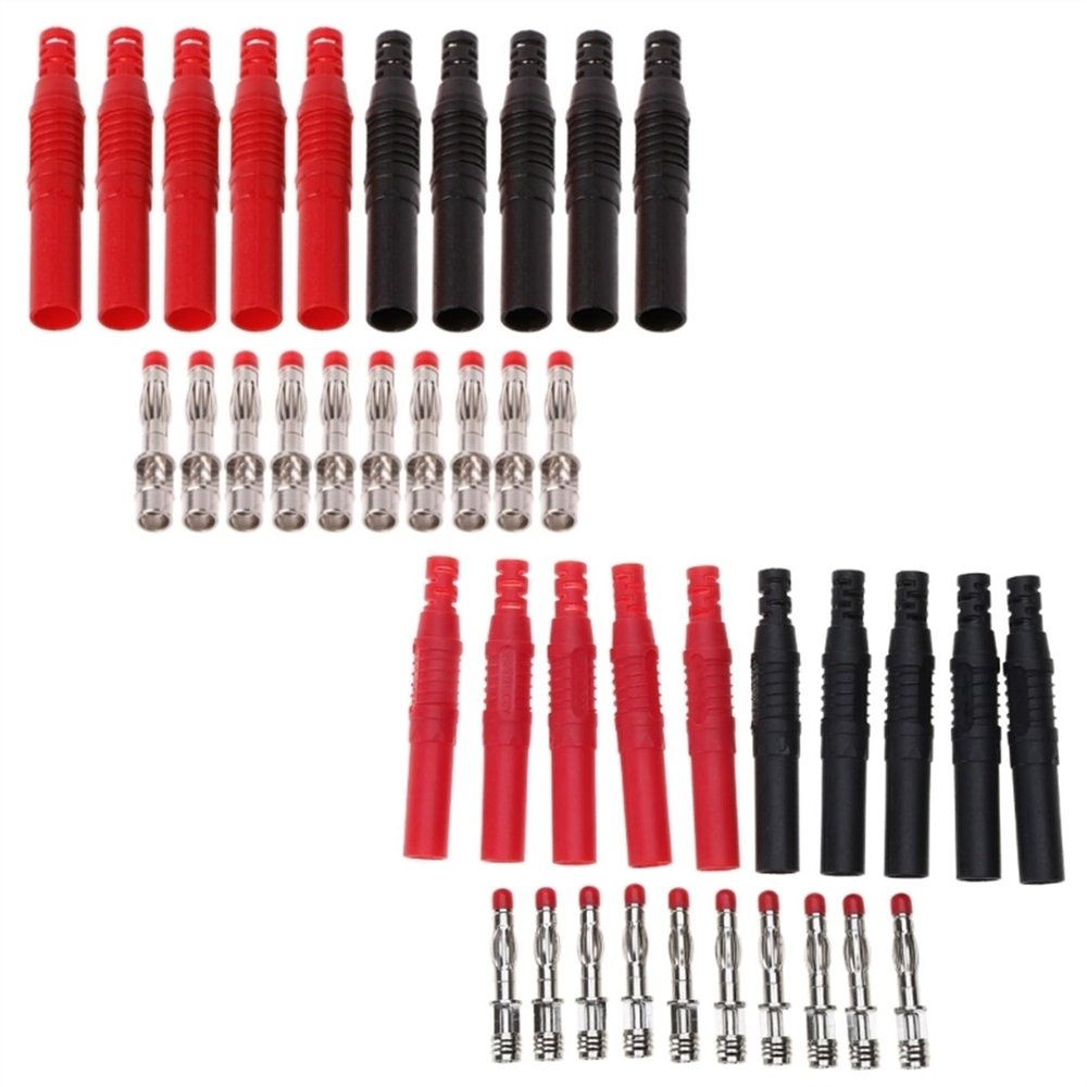 10 Pcs Straight Insulated 4mm Male Banana Wire Solder Connectors