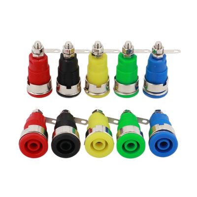 10Pcs 4mm Banana Female Jack Binding Post Panel Mount Test Socket Connector(Red and Black)