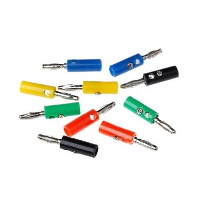 10 Pcs 5 Colors Wire Speaker Cable Banana Connectors 4mm Adapter
