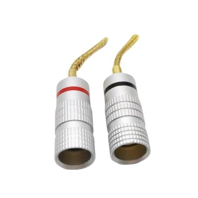 4/8/12/24/50 Pcs/Lot Amplifier Banana Connectors 4MM Banana Male Audio Speaker Jack Gold Plated Dual Screw Lock Connector(24 Pieces)