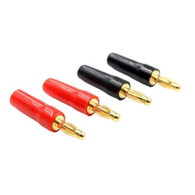 Audio Gold Plated Speaker Cable Wire Connector Banana Jack Screw Lock Speaker Banana Connectors(12 Pieces)