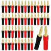 Audio Gold Plated Speaker Cable Wire Connector Banana Jack Screw Lock Speaker Banana Connectors(12 Pieces) view 2
