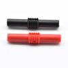2Pcs Extension Insulated Banana Connector Coupler PVC Black+Red 4mm Banana Jack Socket Female to Female Adapter red Black view 2
