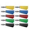 10PCS 4MM Stackable Banana Copper Nickel Plated Soldering Electrical Connector Q.10029(5 red 5 Black) view 1