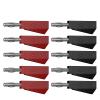 10PCS 4MM Stackable Banana Copper Nickel Plated Soldering Electrical Connector Q.10029(5 red 5 Black) view 2