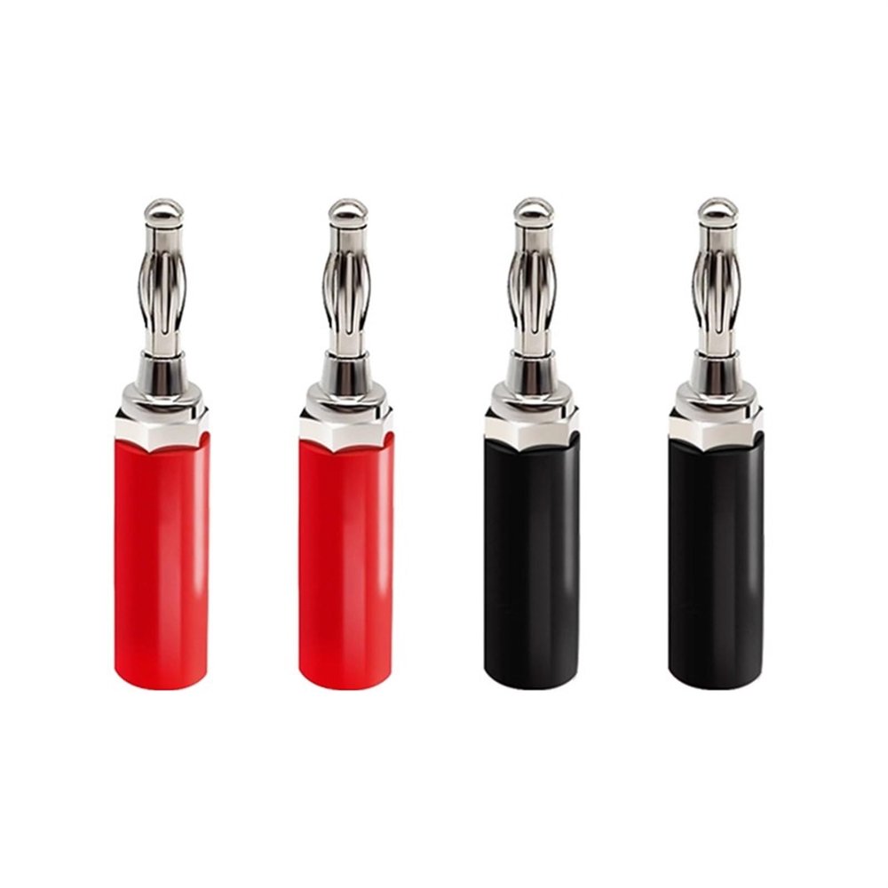10Pcs 4mm Adapter Wire Cable Audio Speaker Connector Nickel/Chromium Plating Banana Audio Jack Terminal(10 Black)