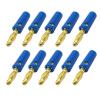 10Pcs 4mm Banana Male Connector Solderless Screw Type Gold Plated Bananas Plugs Adapter(10 Blue) view 2