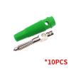 10PCS 4mm Banana (+ Socket Connector) Binding Post Lantern Male Female Pair Terminal Breadboard Socket(Green 10Pcs) view 2