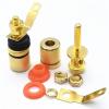 8pcs Gold Plated Amplifier Speaker Terminal Binding Post Banana Socket Connector Suitable for 4mm Banana Plugs Connector view 4