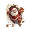 Santa Claus Wall Stickers, Christmas Wall Stickers, Santa Claus Breaking Through Walls Design, Holiday Decal for Christmas Holiday Party Supplies/Home Door Window Decor view 1