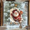 Santa Claus Wall Stickers, Christmas Wall Stickers, Santa Claus Breaking Through Walls Design, Holiday Decal for Christmas Holiday Party Supplies/Home Door Window Decor view 3