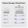 BEELINK EX Mate Studio Stand-A 80Gbps SSD Expansion Dock for Mac Studio  Aluminum Alloy Stand with Dual PCIex2 M.2 Slots (16TB max), 80 Gbps USB-C & PD 3.0 Port  Frost Silver view 4