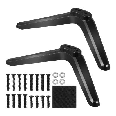 2 Pieces Base Feet Bracket Mount Table Desk Stand Accessory with Screw Kit 32-65 Inch