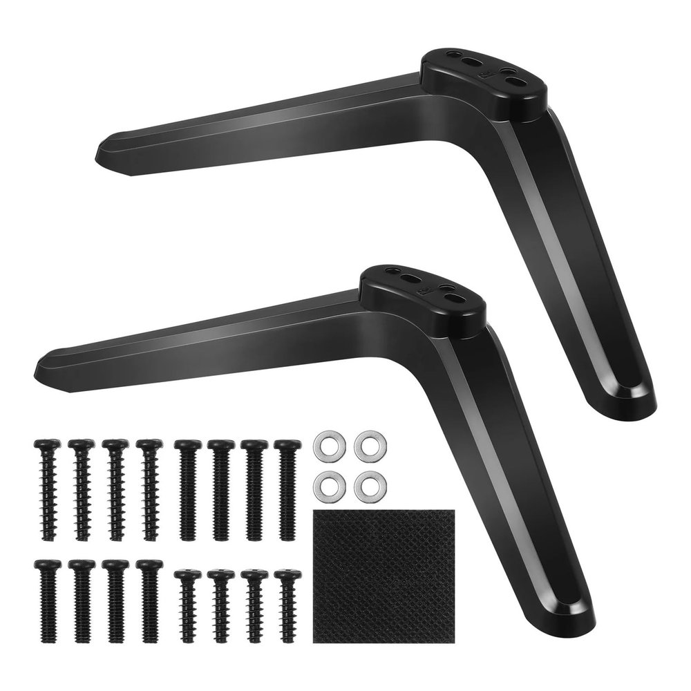2 Pieces Base Feet Bracket Mount Table Desk Stand Accessory with Screw Kit 32-65 Inch
