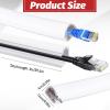 39" White Cord Cover, Extension Cord Hider, 1/4" Diameter Silicone Cords Hider Wall, Self-Adhesive Buckle Cable Hiders for Walls Mount TV, White PVC Wire Channel for Home Office Cable Management view 2
