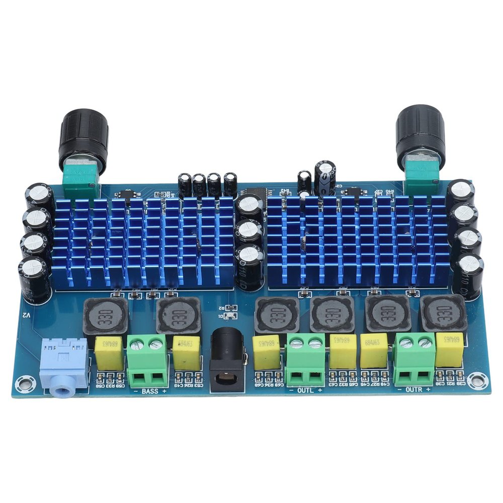 Digital Power Amplifier Board Dual Channel 2.1 Bass Audio Amplification Module High Power 50W x 2 100W Output with AUX Input for Home Theater Car Audio DIY Sound Systems PCB