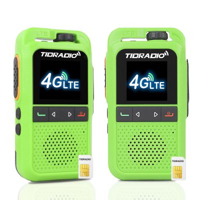 TIDRADIO TD-G100 Rapid Unlimited Range 4G LTE PoC Walkie Talkies Long Range with SIM Cards, Nationwide 5000 Miles Two Way Radios, Global PTT for Family, Logistics,Construction site,Green-2 Pack