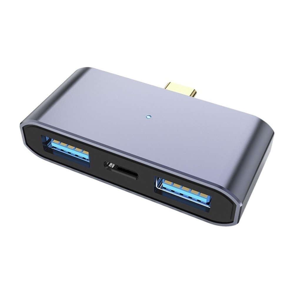 Type-c to USB Charging Three-in-one with Light OTG Adapter USB Computer Mobile Phone Docking Station(ApplenotebookdedicateddualUSB)