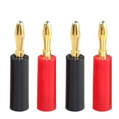10PCS 4mm Gold Plated Speaker Banana Connector Horn Speakers Banana for Audio Video Speaker Cable Adapter(10 Black)