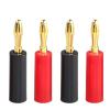10PCS 4mm Gold Plated Speaker Banana Connector Horn Speakers Banana for Audio Video Speaker Cable Adapter(10 Black) view 1