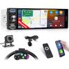 Inefala 6.5" Wireless Carplay Car Stereo Incell Single Din Touchscreen Radio Android Auto Bluetooth 5.2 Backup Camera Car Audio Receiver USB Type C FM RDS EQ SWC MIC view 1