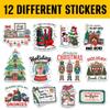 12pcs Christmas Book Club Stickers Pack for Readers, Holiday Book Lovers Cozy Reading Fans Cute Festive Library, Gnomes, Fireplace & Bookish Christmas Vinyl Decals for Water Bottle, Laptop 2 Inches view 2