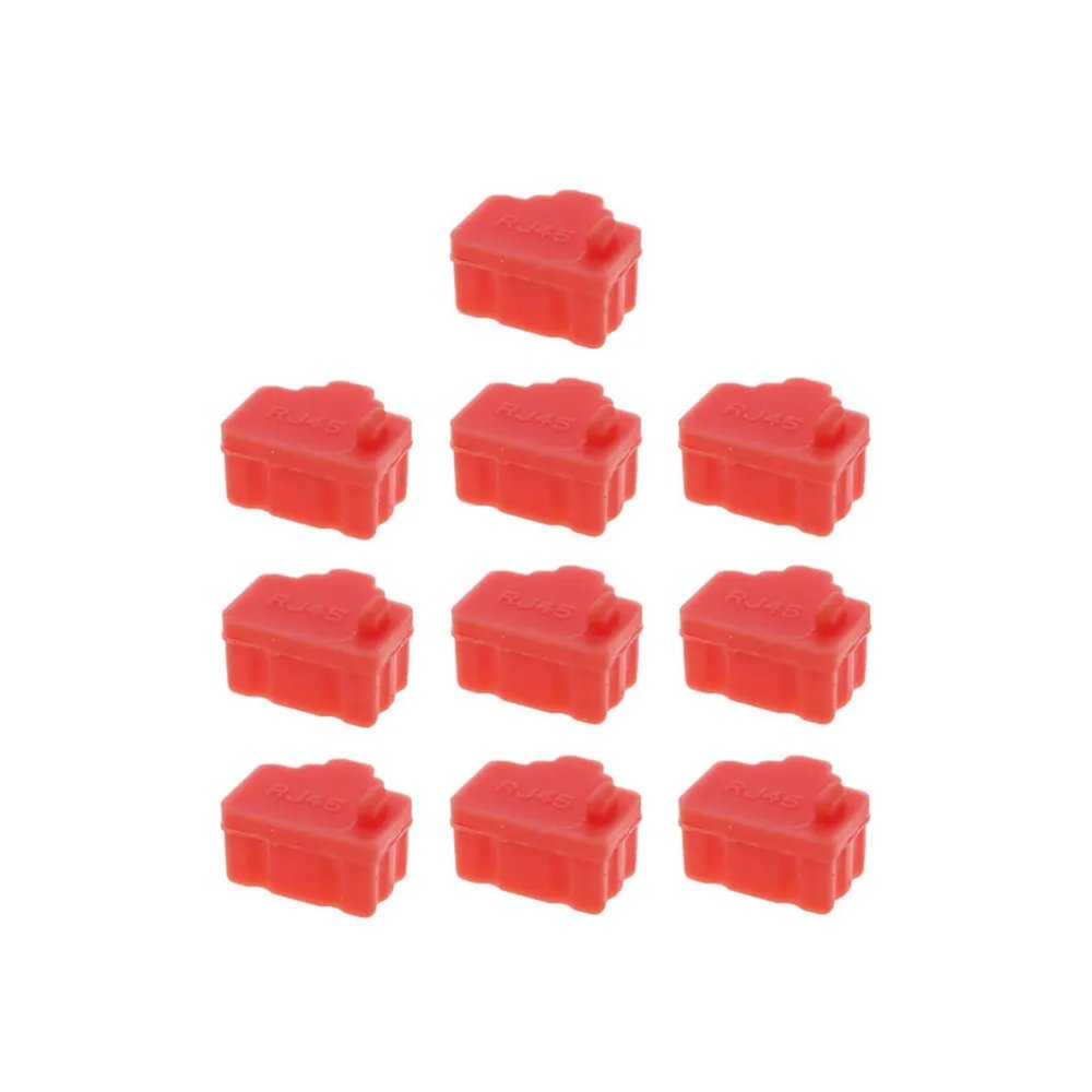 Rj45 Dust Cover 20 PCS Interface Silicone Dust Plug Laptop LAN Cable Dustproof Plugs Desktop Router Switch Network for Tv Computer(Watermelon Red)