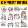 12pcs Christmas Bookish Stickers Pack for Cozy Readers, Holiday Book Lovers Library Fans  Cute Festive Reading, Bookstore, Winter Decor & Book Delivery Vinyl Decals for Water Bottle, Laptop 5 Inches view 2