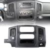 NAAMOTOMOX Dash Center Radio Bezel Trim Panel, for 2002-2005 Dodge Ram 1500 2500 3500 Laramie SLT SRT ST, Black ABS Dashboard Cover w/Storage Box, Air Vent, Switch Hole, Parts 02ITM3705CBK, 5GV52TMAB view 4