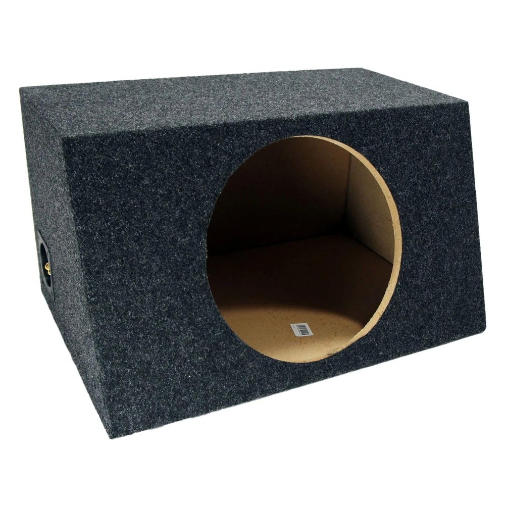 12-Inch Single Subwoofer Enclosure, Sealed Slanted Box for Car Audio, Hatchback Style
