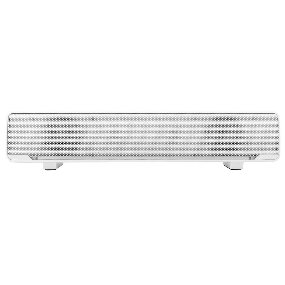 Aramox USB Computer Speaker, Wired Mini with 3.5mm Aux, Portable Stereo Subwoofer for TV PC Laptop Desktop Cellphones Tablets, Lightweight Plastic Body with Blue LED (White)