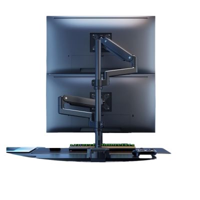 ADBWEKKF Monitor stand upper and lower dual-screen one-to-two upside-down computer desktop mechanical cantilever lifting base T8