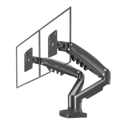 ADBWEKKF F160 Gas Spring 360 Degree Desktop 17" - 27" Dual Monitor Stand Arm Monitor Mount Bracket Each Holds 2-9kg(Black)