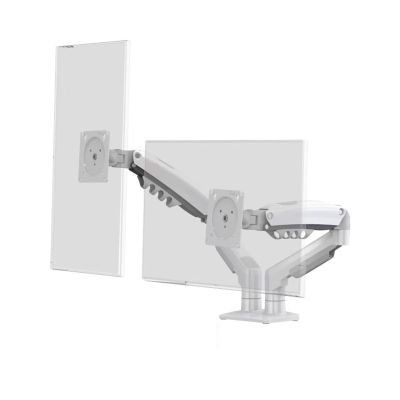 ADBWEKKF F160 monitor stand dual screen non-hole base universal telescopic rotating lifting and heightening bracket(White)