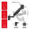 ADBWEKKF 24/32/49-inch fish screen monitor wall bracket wall hanging bracket lift hover cantilever vertical screen rotation(Black) view 2