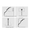 ADBWEKKF Monitor air pressure hovering horizontal and vertical screen rotating telescopic punch-free desk clamp desktop stand view 3