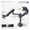 ADBWEKKF Aluminum Full Motion Dual Monitor Arm Desk Stand with U Port - view 2