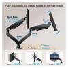 ADBWEKKF Dual Monitor Stand Fully Adjustable Monitor Desk Mount Swivel Bracket with C-Clamp for 13 to 32 Inch Computer Screens(Black) view 4