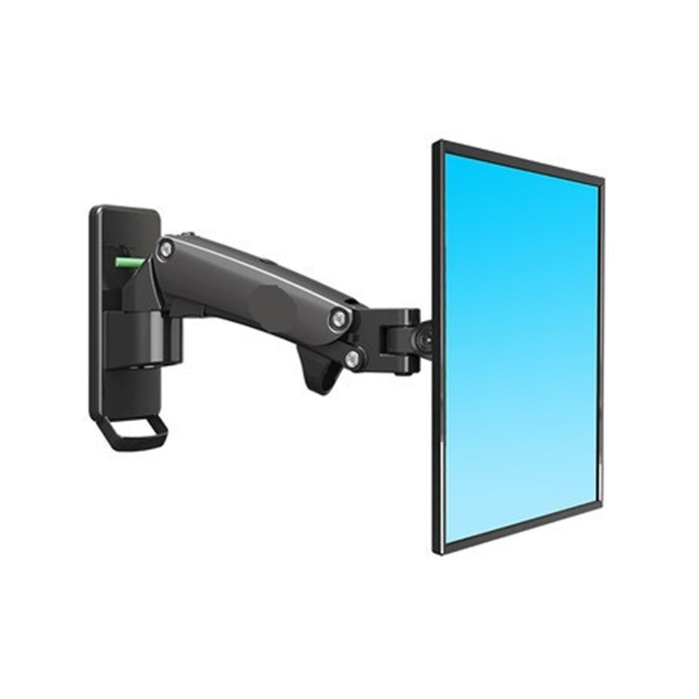 ADBWEKKF 17-27 inch industrial monitor wall-mounted adjustable universal hydraulic lifting and rotating computer bracket F120(Black)