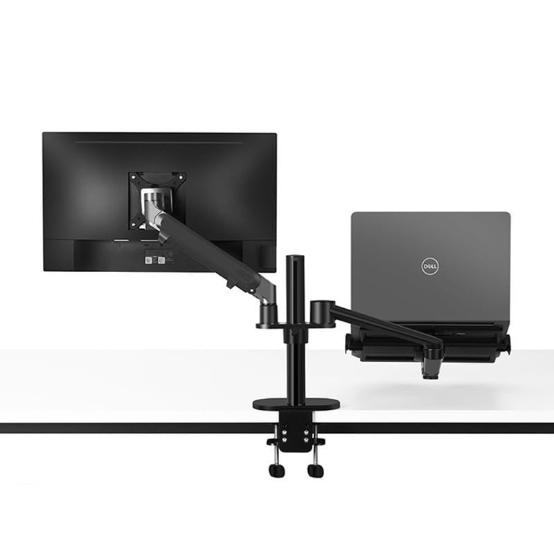 ADBWEKKF Laptop stand monitor stand dual-screen office lifting and heightening bracket type punch-free 32-inch(Dark Grey)
