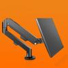 ADBWEKKF No back hole monitor stand no hole computer cantilever support stand no punching installation  vertical screen lift view 2