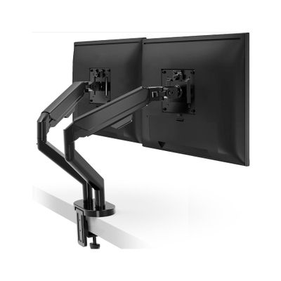 ADBWEKKF 14" - 35" Dual Monitor Arm Stand with Adjustable Height and Gas Spring Dual Monitor Mount - Black