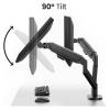 ADBWEKKF 14" - 35" Dual Monitor Arm Stand with Adjustable Height and Gas Spring Dual Monitor Mount - Black view 2