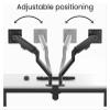 ADBWEKKF 14" - 35" Dual Monitor Arm Stand with Adjustable Height and Gas Spring Dual Monitor Mount - Black view 4