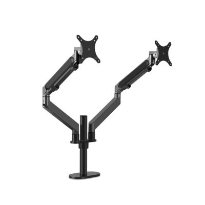 ADBWEKKF Dual screen display stand dual monitor stand gas spring aluminum alloy office desk clamp(Dark Grey)