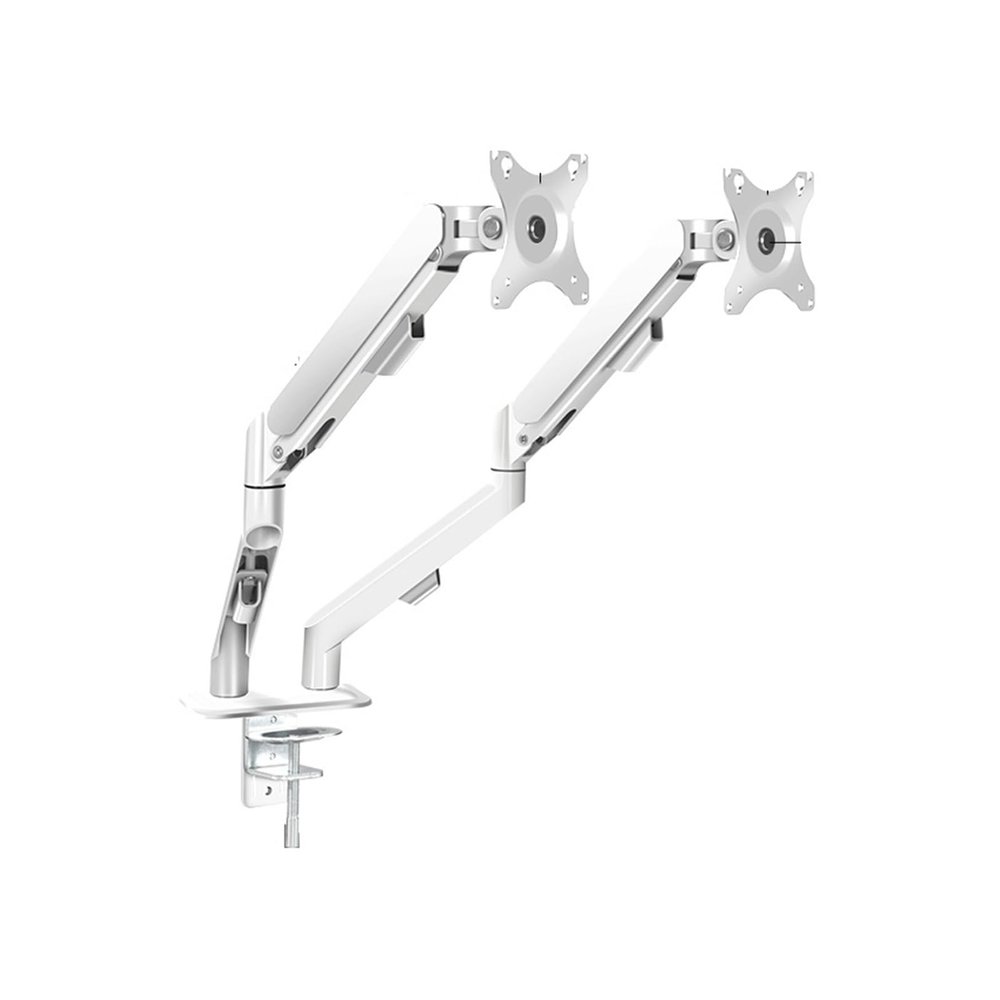 ADBWEKKF Monitor dual-screen splicing bracket desktop computer display cantilever without punching up and down lifting rotating mechanical arm(White)