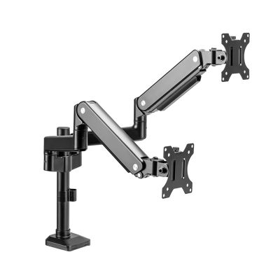 ADBWEKKF Monitor stand robotic arm T8-3B computer screen desktop non-hole base dual screen(Black)