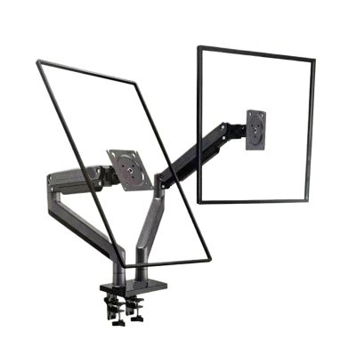 ADBWEKKF G35 Aluminum Alloy 22" - 32" Dual LCD LED Monitor Stand Gas Spring Arm Full Motion Monitor Stand Support Load 3-12kg