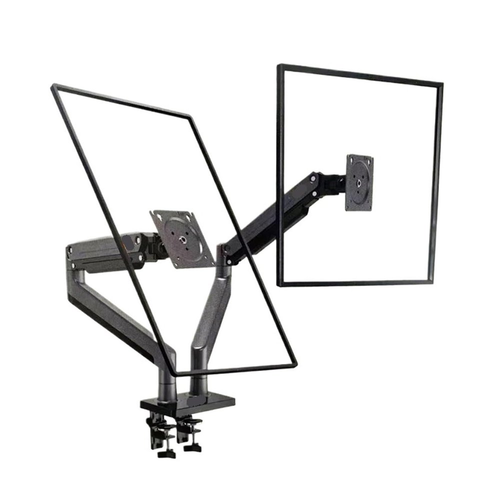 ADBWEKKF G35 Aluminum Alloy 22" - 32" Dual LCD LED Monitor Stand Gas Spring Arm Full Motion Monitor Stand Support Load 3-12kg